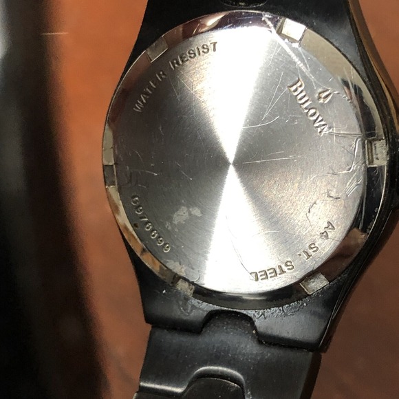 Bulova‎ Marine Star 29mm Black Date Dial Quartz Watch New Battery Works main image 5